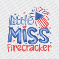 Little Miss Firecracker - Kid's Patriotic DTF transfer - PrintPony