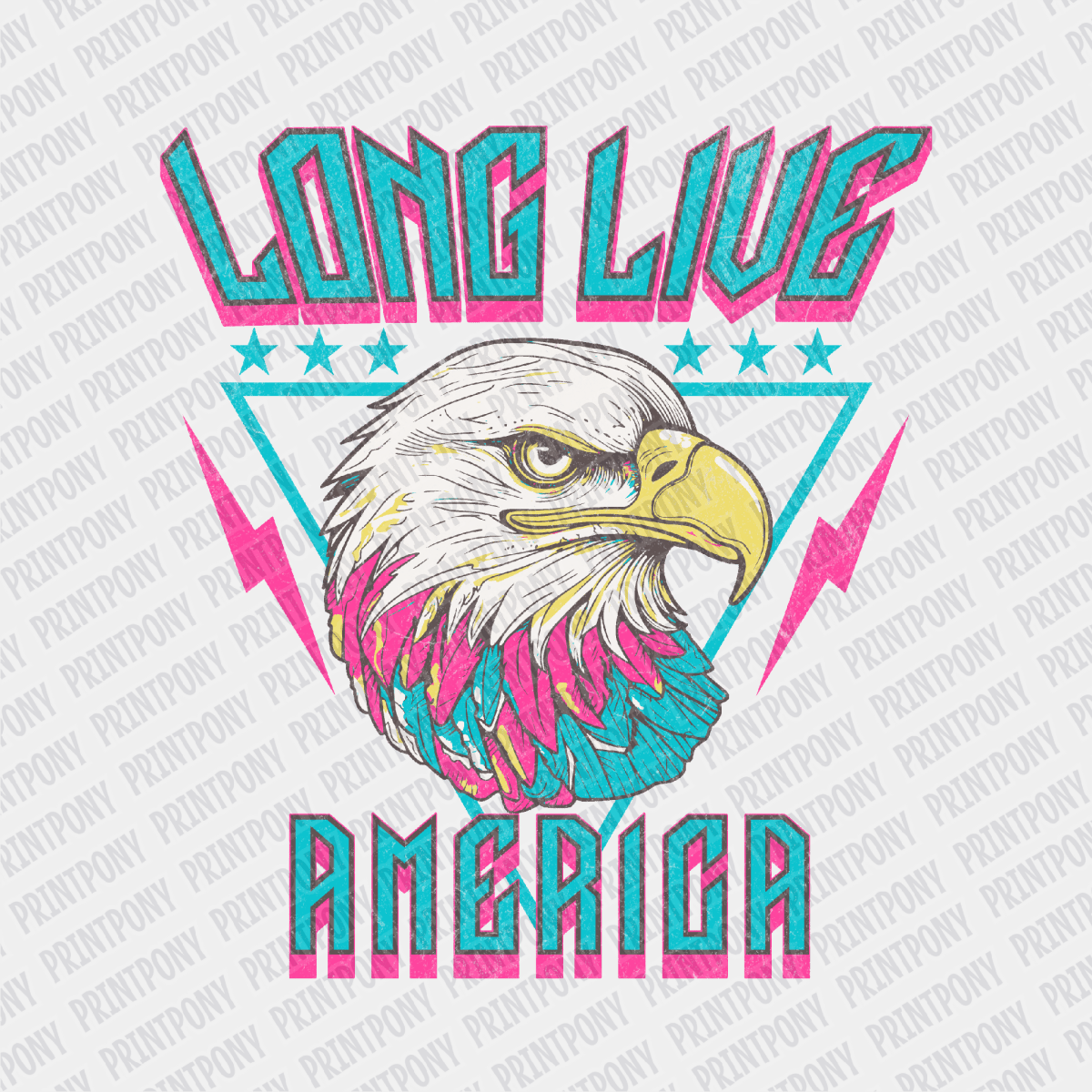 Long Live America Patriotic DTF transfer - PrintPony