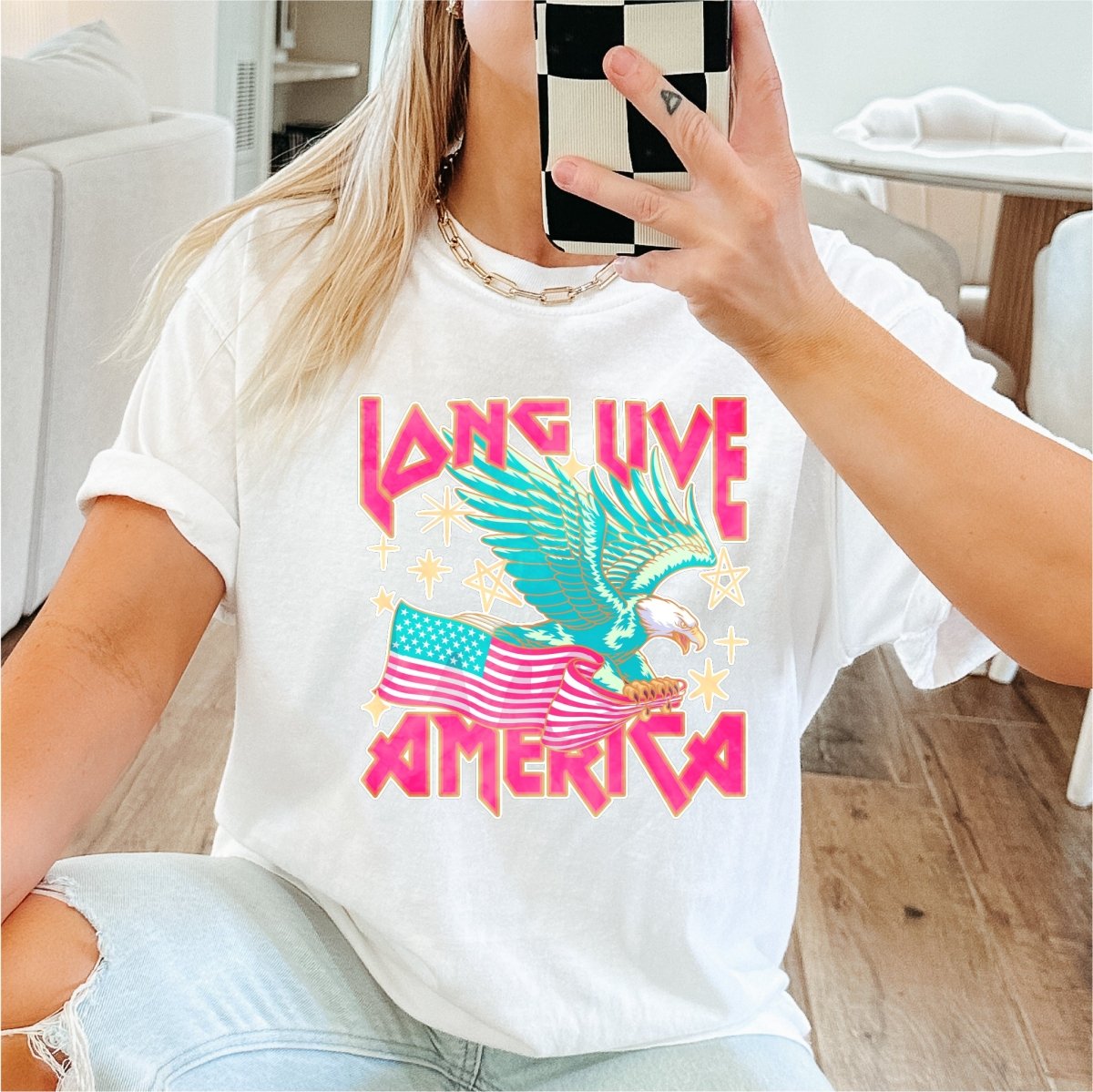 Long Live America Patriotic DTF Transfer √¢ Ready to Press - PrintPony