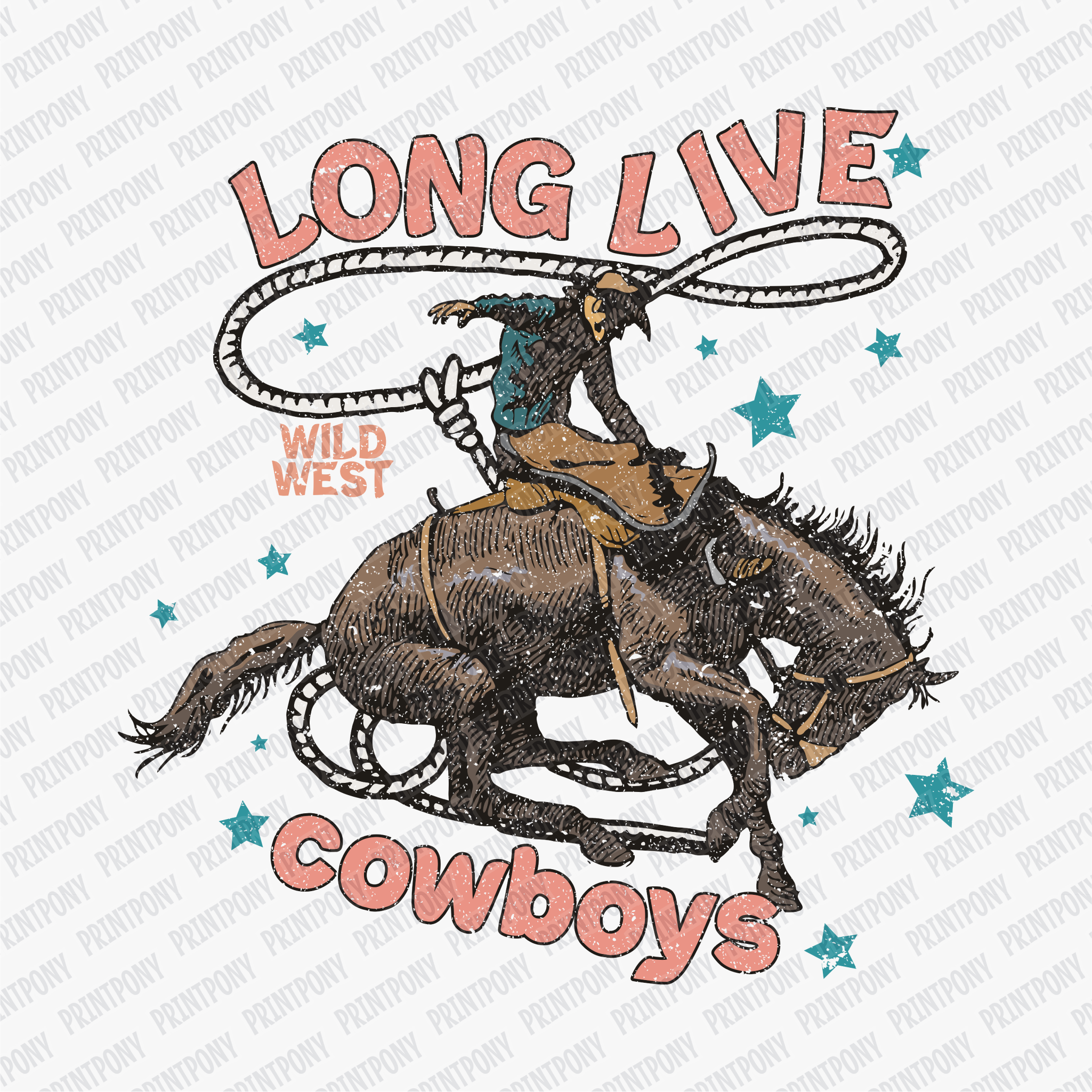 Long Live Cowboys Western DTF Transfer