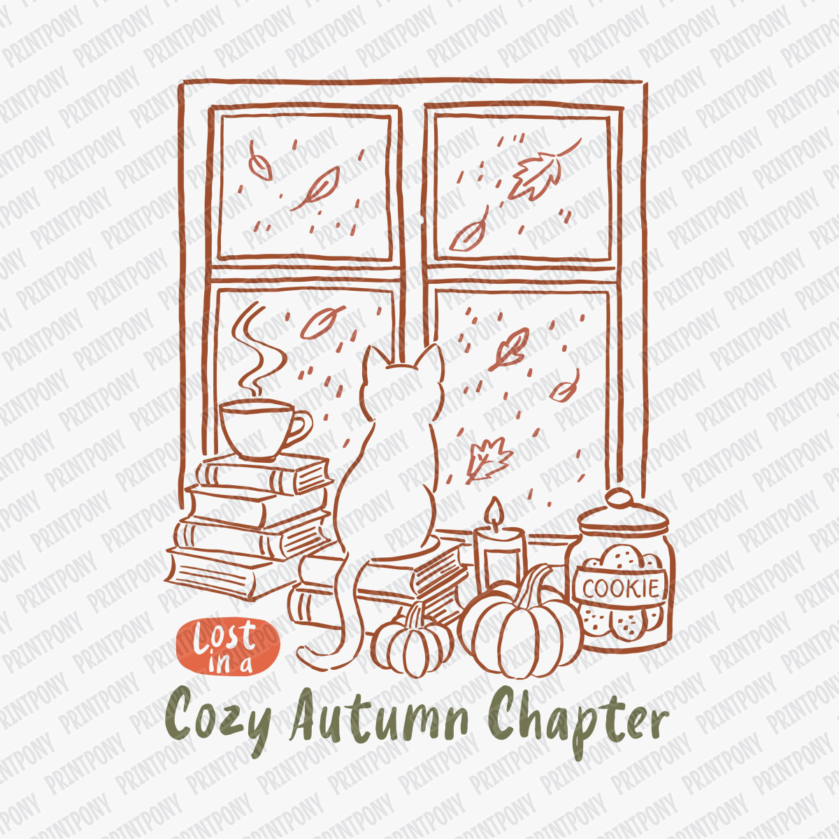 Lost in a Cozy Autumn Chapter - DTF Transfer - PrintPony™