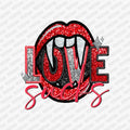 Love Sucks Faux Glitter and Embroidered Valentine DTF Transfer - PrintPony
