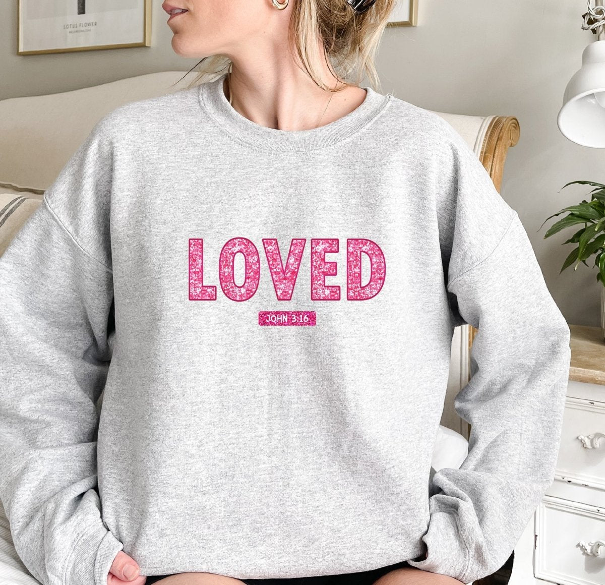 Loved John 3:16 Faux Glitter DTF Transfer - PrintPony