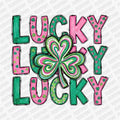 Lucky, Lucky, Lucky, Pink and Green DTF Transfer - PrintPony