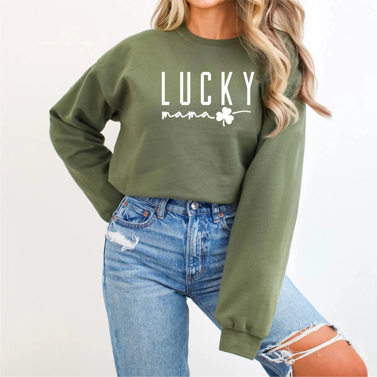 Lucky Mama Shamrock (White) DTF Transfer - PrintPony