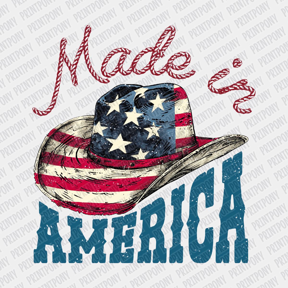 Made in America Western Patriotic DTF transfer - PrintPony