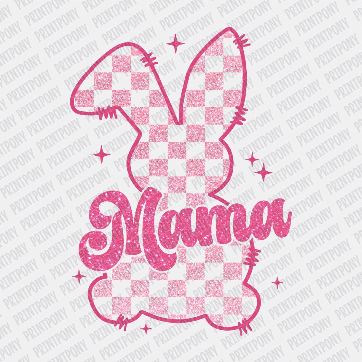 Mama Pink Bunny DTF transfer - PrintPony