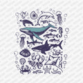Marine Life Collage DTF Transfer - PrintPony