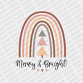 Merry and Bright Boho DTF transfer - PrintPony