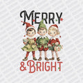 Merry and Bright Elves DTF transfer - Print Pony‚Äö√ë¬¢