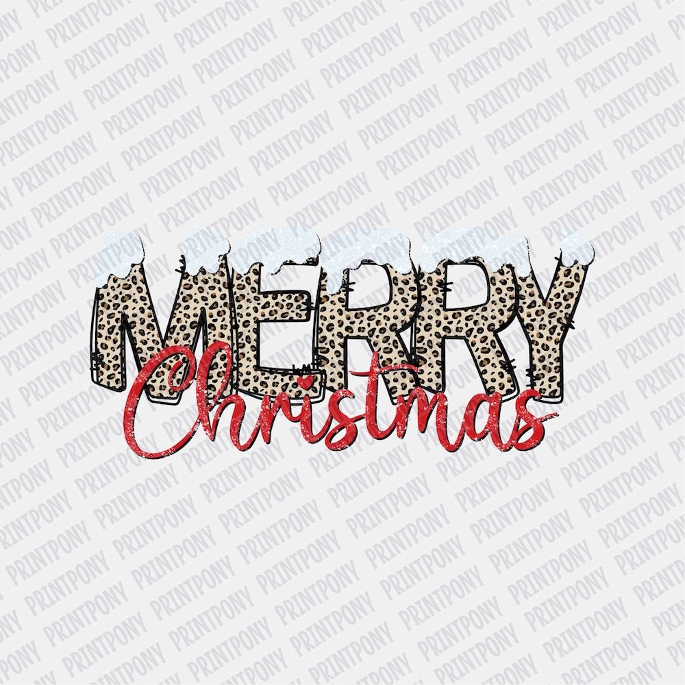 Merry Christmas Cheetah Print DTF transfer - Print Pony‚Äö√ë¬¢