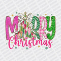 Merry Christmas Coquette Pink and Green DTF transfer - Print Pony‚Äö√ë¬¢