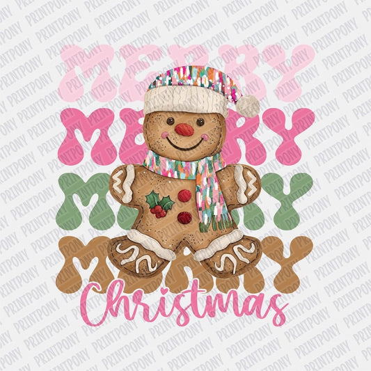 Merry Christmas Gingerbread DTF transfer - Print Pony‚Ñ¢