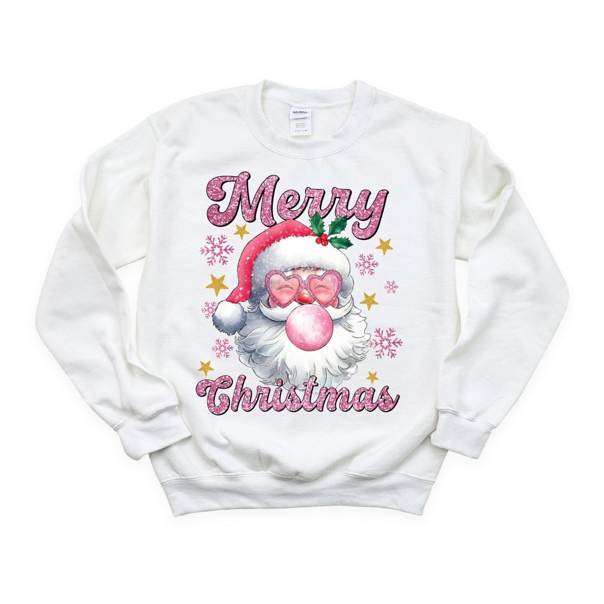 Merry Christmas Pink Santa DTF transfer - PrintPony¬Æ