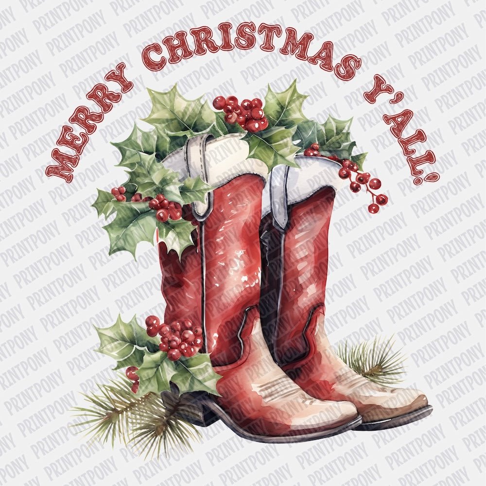 Merry Christmas Y'all DTF transfer - Print Pony‚Äö√ë¬¢