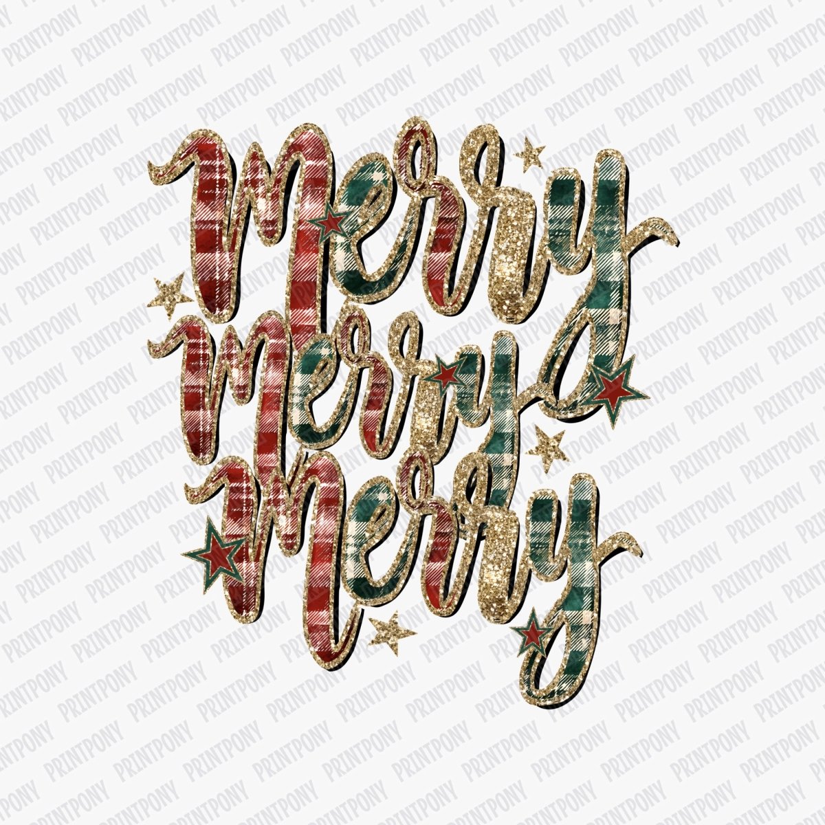 Merry, Merry, Merry Plaid DTF transfer - PrintPony