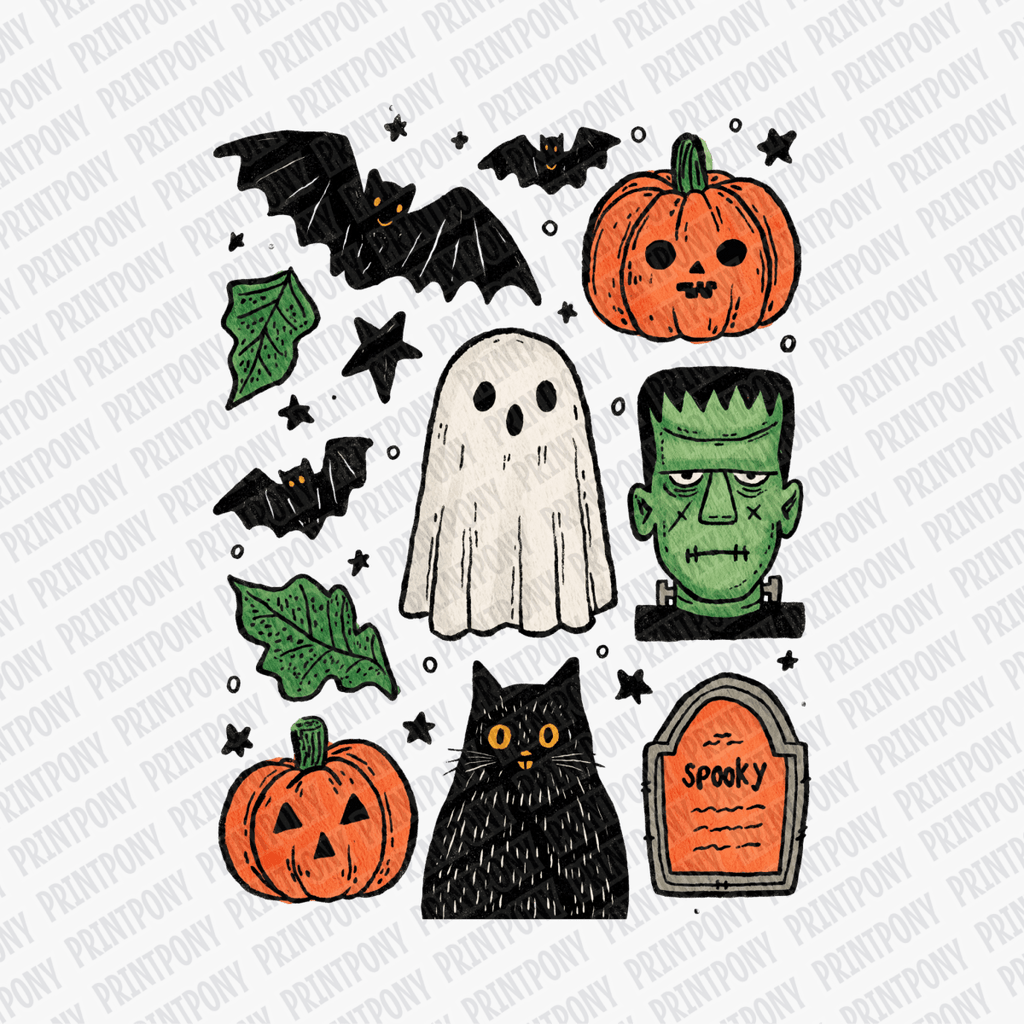 Minimal Halloween Collage DTF Transfer - PrintPony