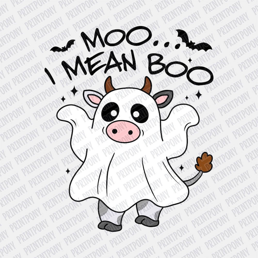 Moo... I Mean Boo DTF transfer - PrintPony