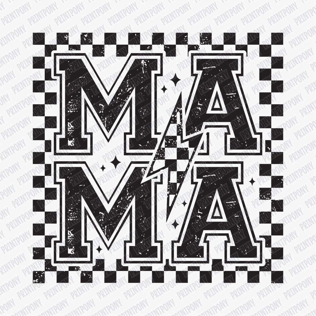 Mother hood (Black Checkered) - DTF transfer - PrintPony®