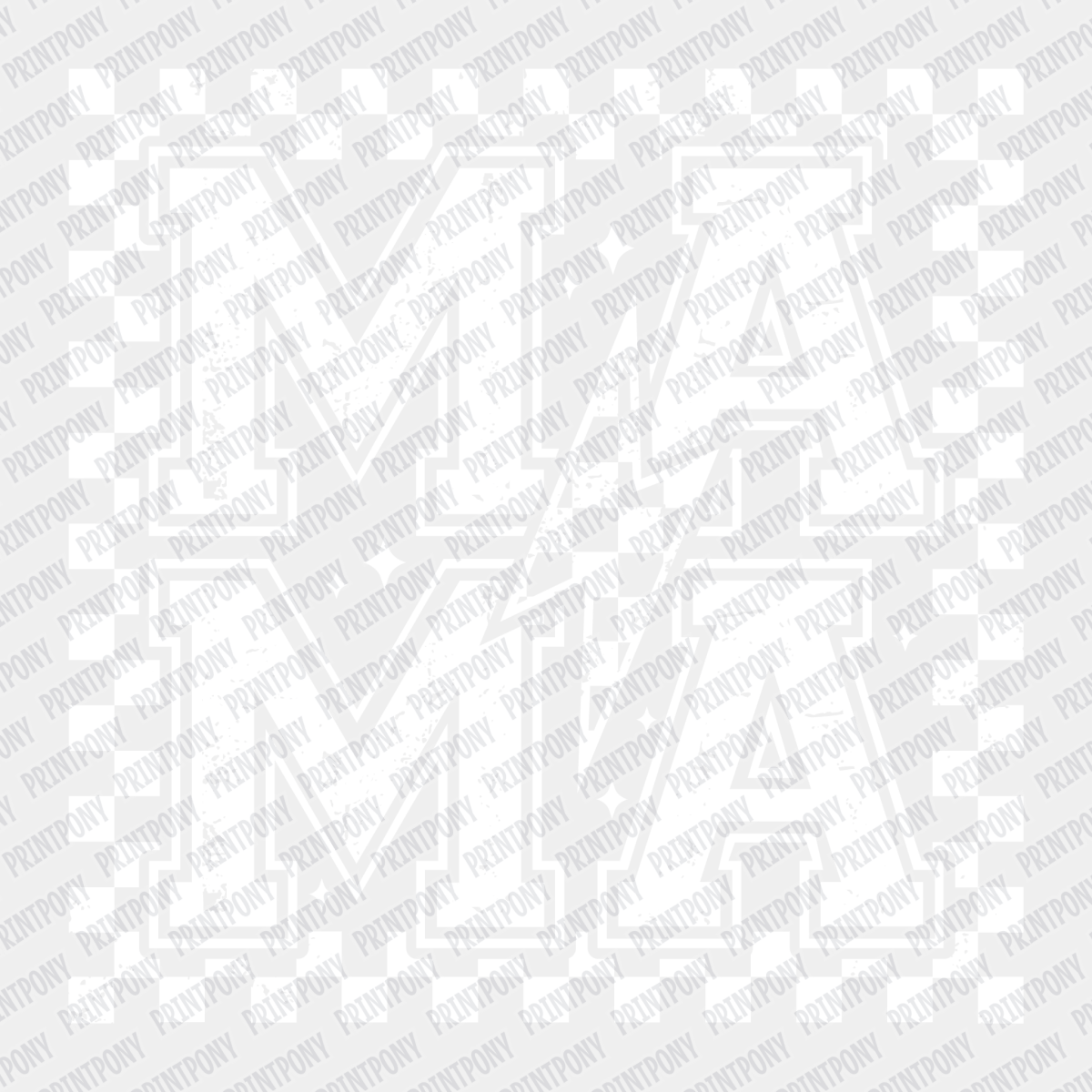 Mother hood (White Checkered) - DTF transfer - PrintPony®