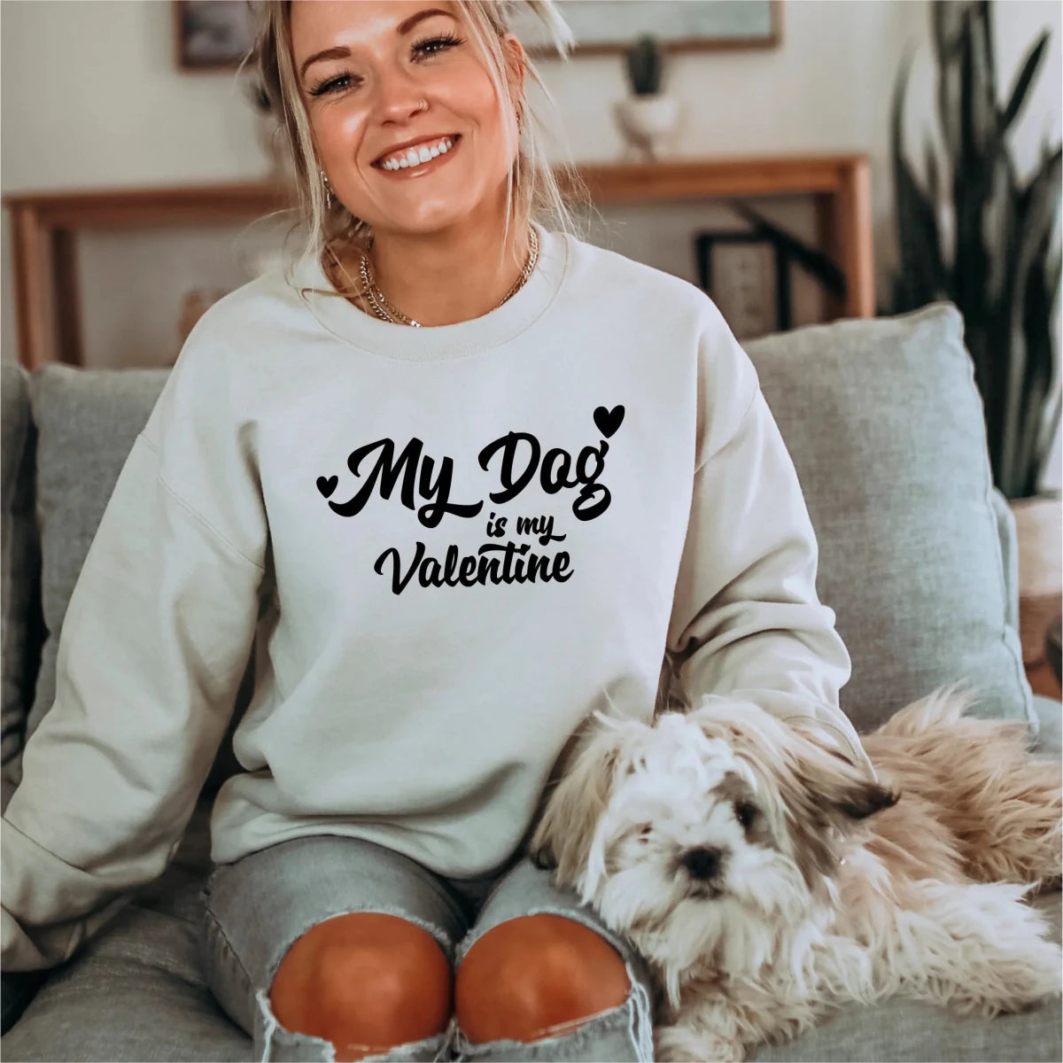 My Dog is My Valentine | Valentine's Day DTF Transfer - PrintPony