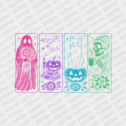 Neon Ghosts and Cat Halloween DTF Transfer - PrintPony™