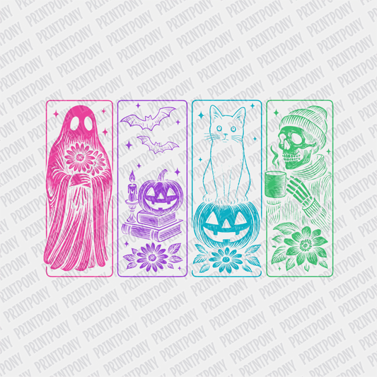 Neon Ghosts and Cat Halloween DTF Transfer - PrintPony™