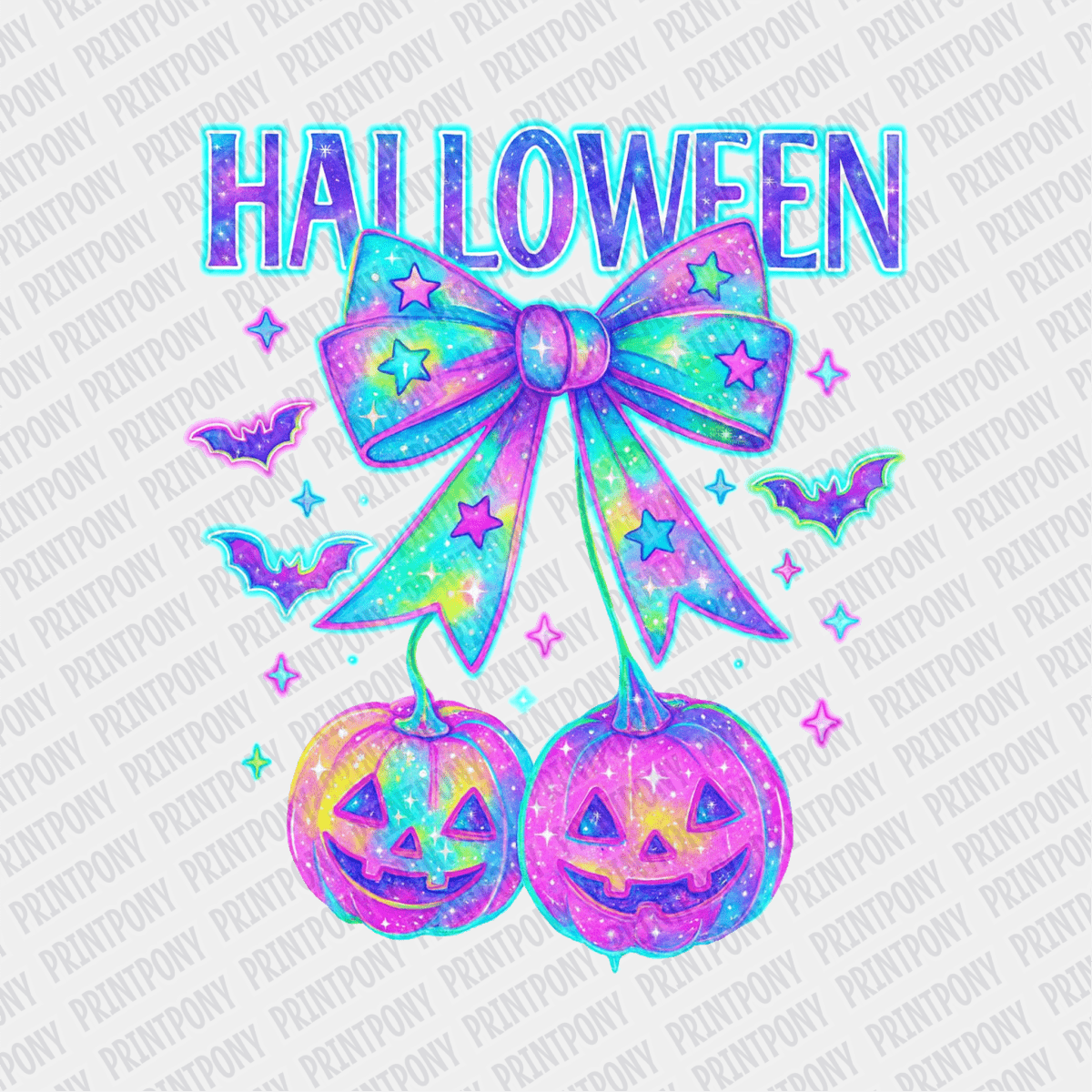Neon Halloween Ribbon DTF Transfer - PrintPony