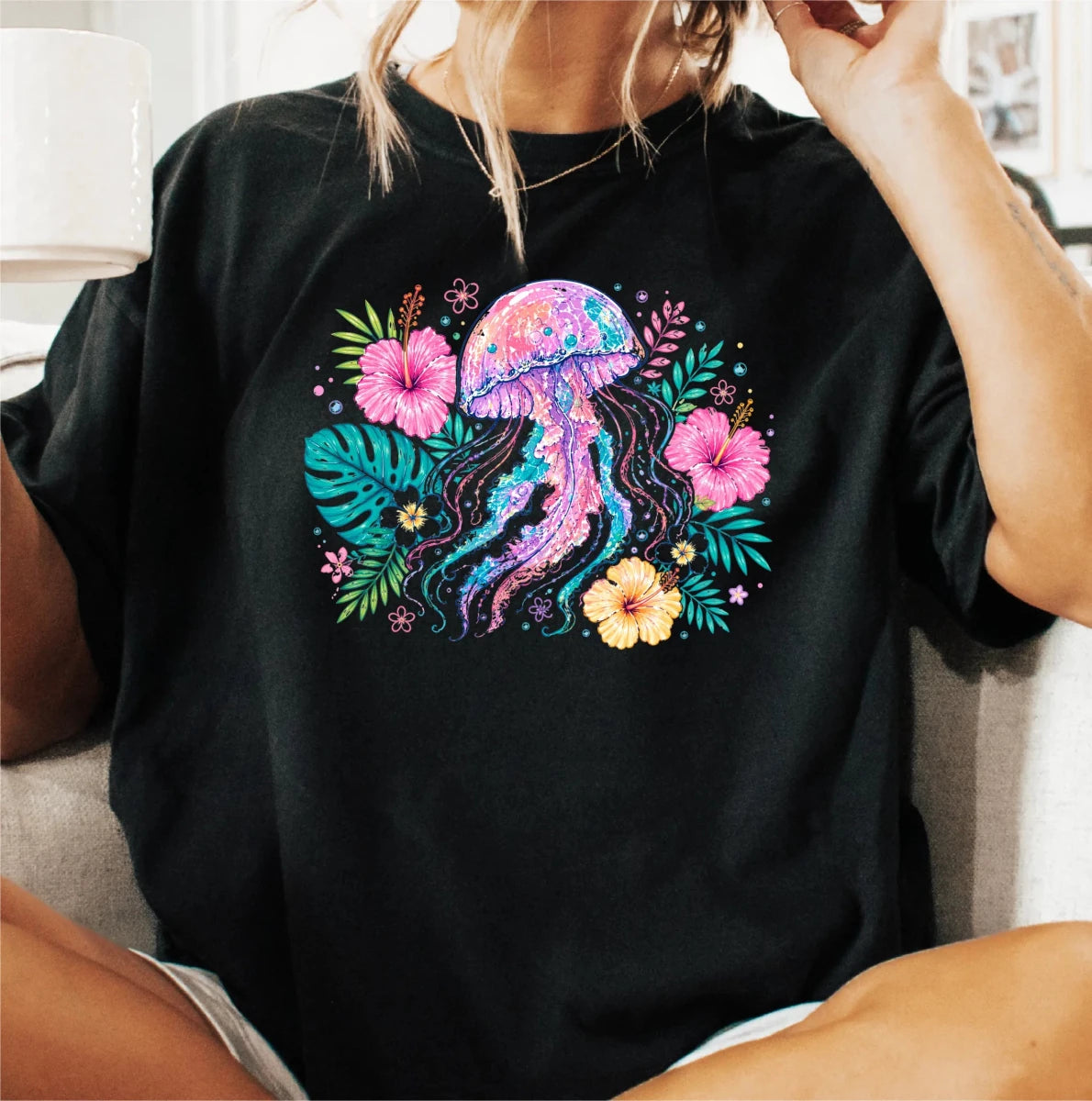 Neon Jelly Fish DTF Transfer - PrintPony
