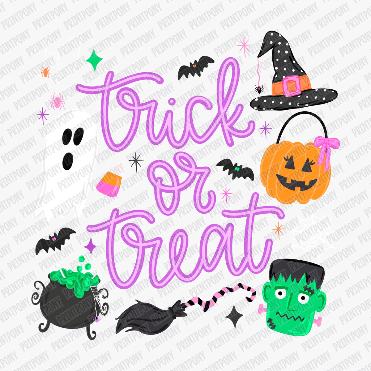 Neon Trick or Treat - DTF Transfer