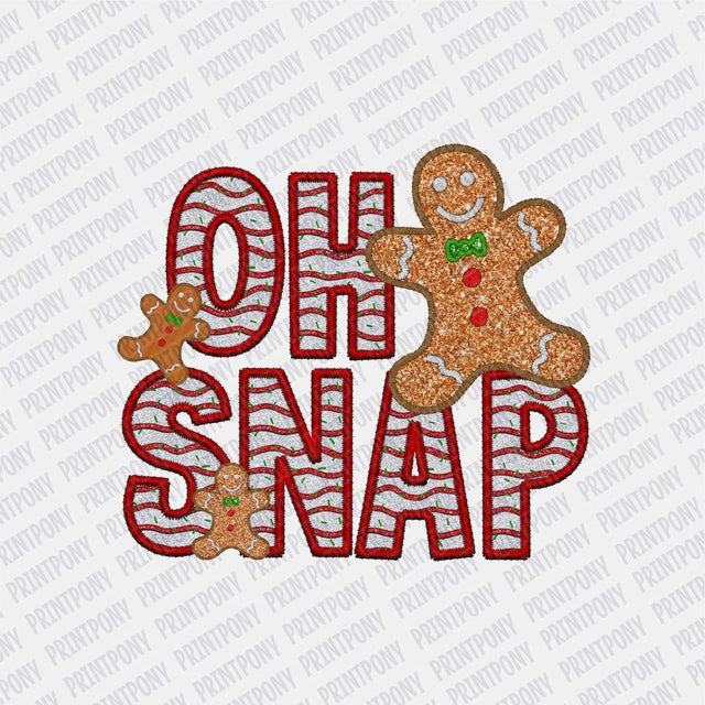 Oh Snap Faux embroidery and Glitter DTF transfer - Print Pony‚Ñ¢