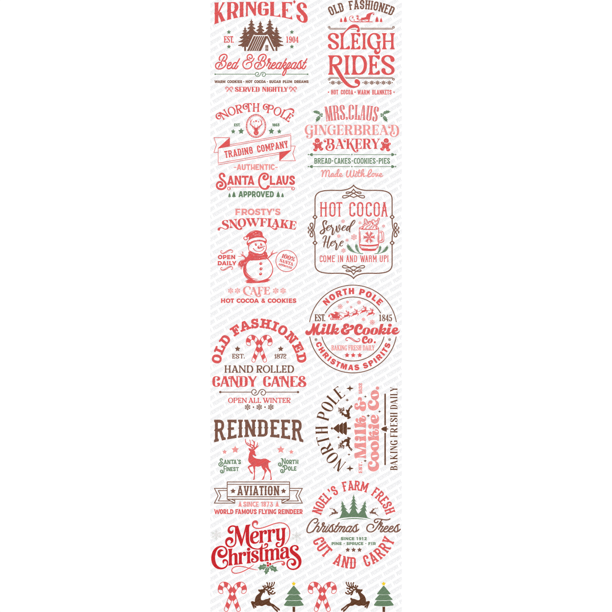 Old Fashioned Christmas Premade DTF Gang Sheet (22.5" x 72") - PrintPony