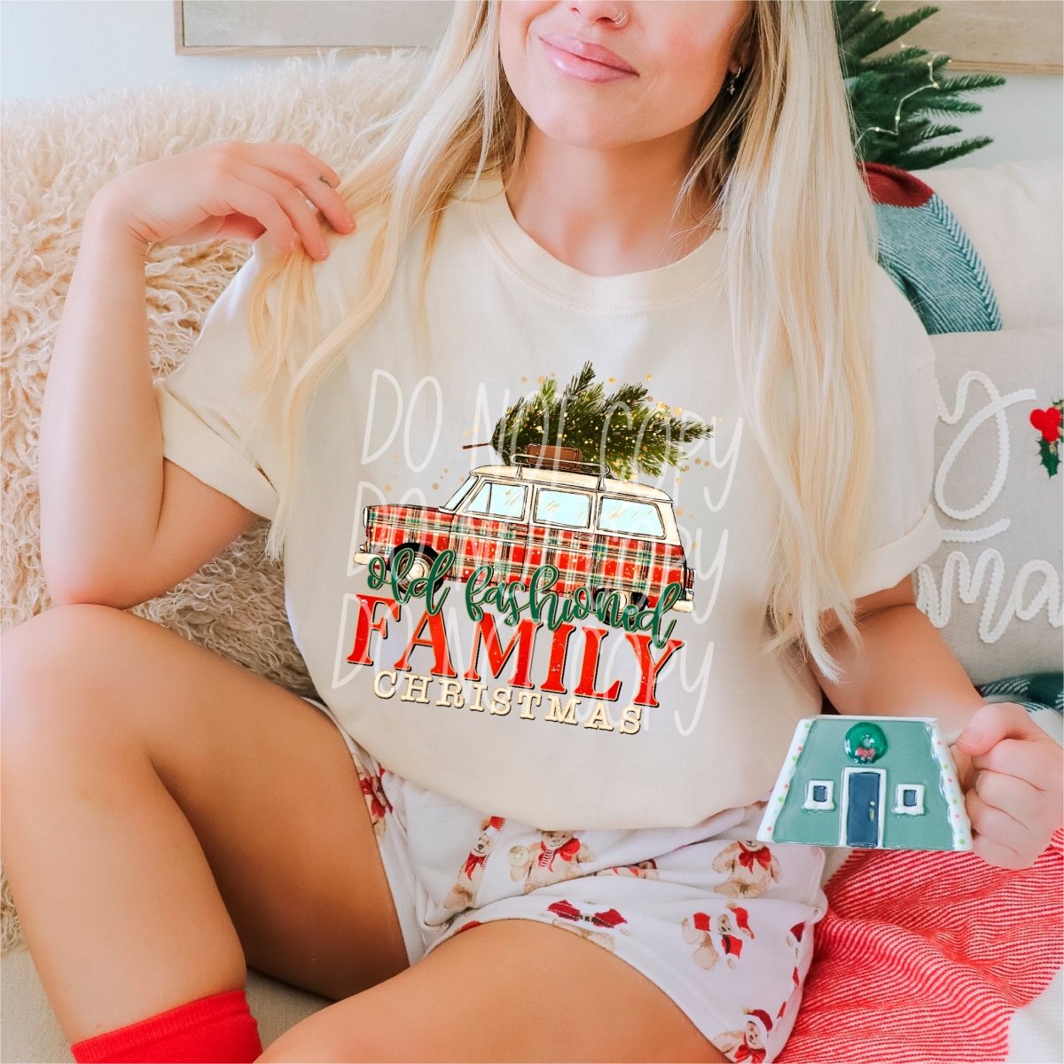 Old Fashioned Family Christmas DTF transfer - PrintPony