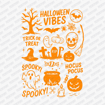 Orange Halloween Vibes Collage DTF Transfer - PrintPony™