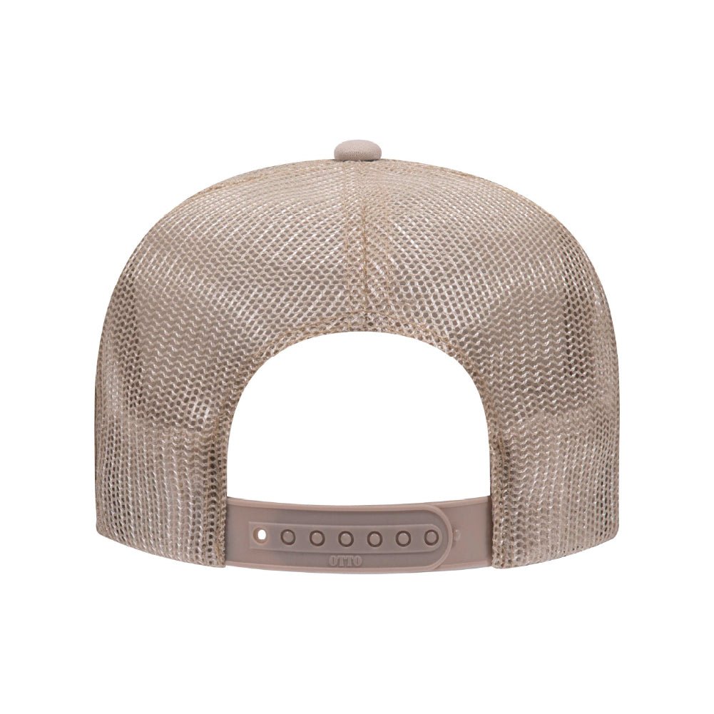 OTTO Cap Custom 5 Panel High Crown Mesh Back Trucker Hat - Khaki - Print Pony™