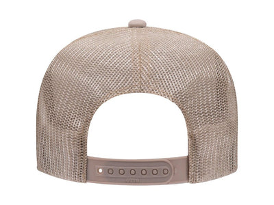 OTTO Cap Custom 5 Panel High Crown Mesh Back Trucker Hat - Khaki - Print Pony™