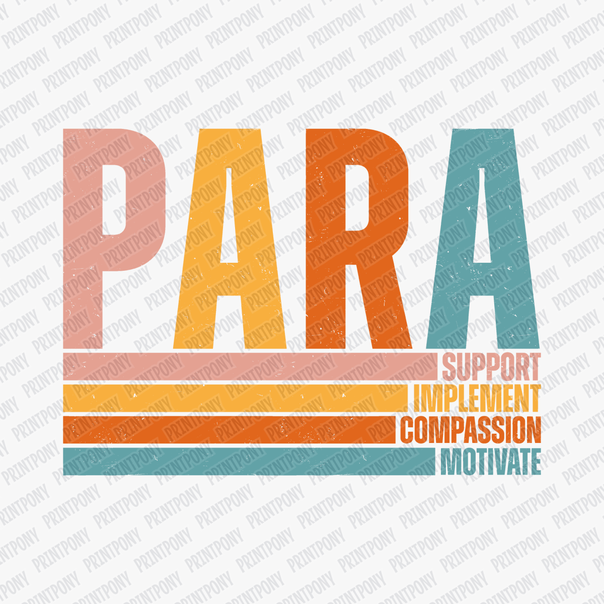 Para Professional Striped DTF transfer - PrintPony