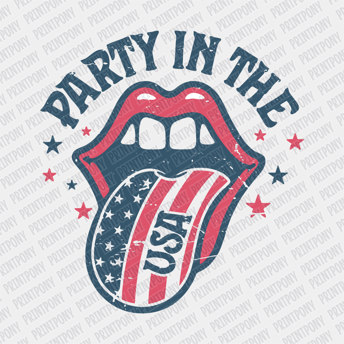 Party in the USA - Patriotic DTF transfer - PrintPony