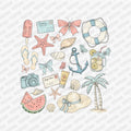 Pastel Summertime Collage DTF Transfer - PrintPony