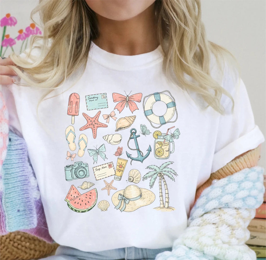 Pastel Summertime Collage DTF Transfer - PrintPony