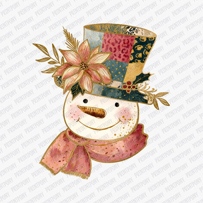 Patchwork Snowman (with Pocket) DTF transfer - PrintPony