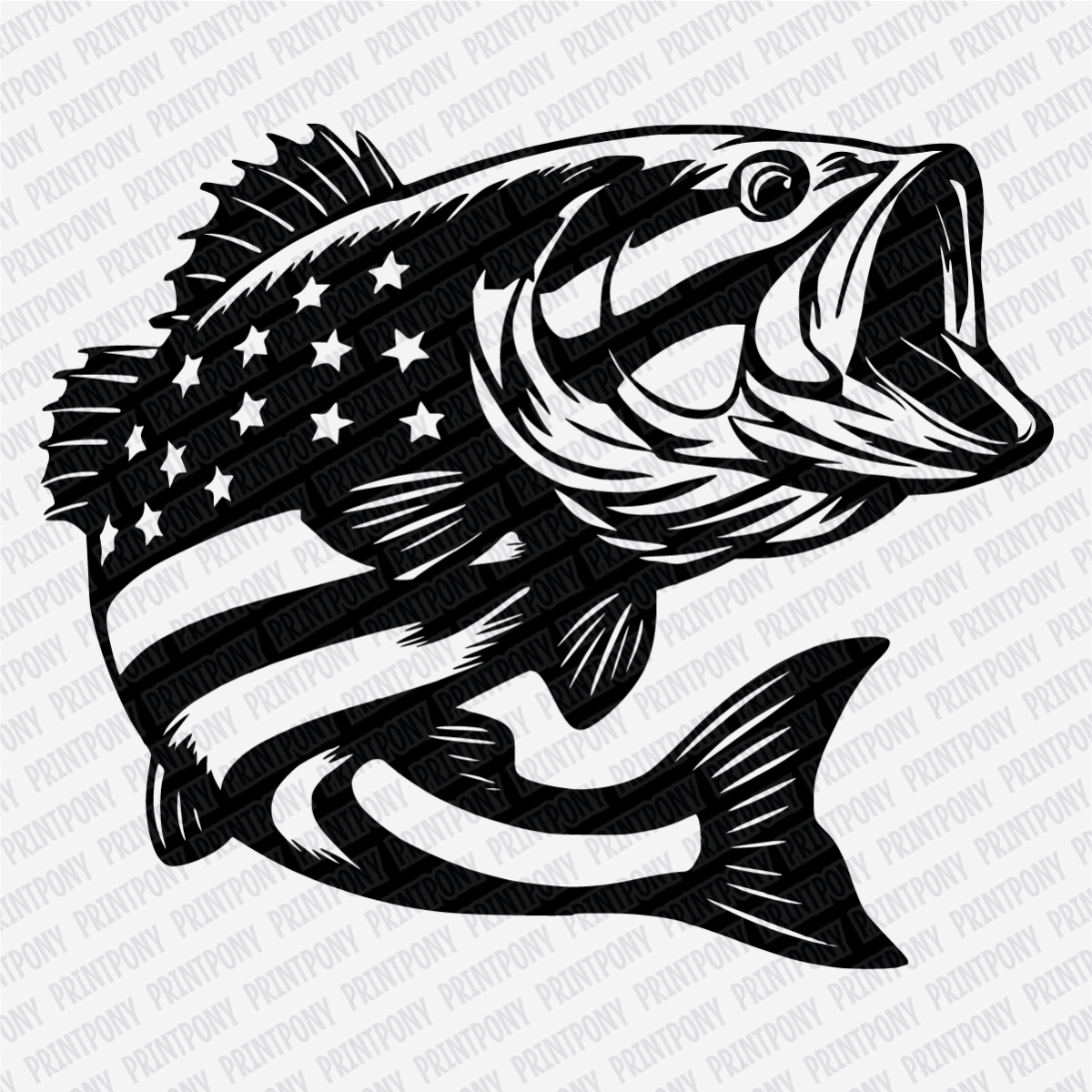 Patriotic Bass DTF Transfer - PrintPony®