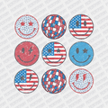 Patriotic Smiley Faces - DTF transfer - PrintPony