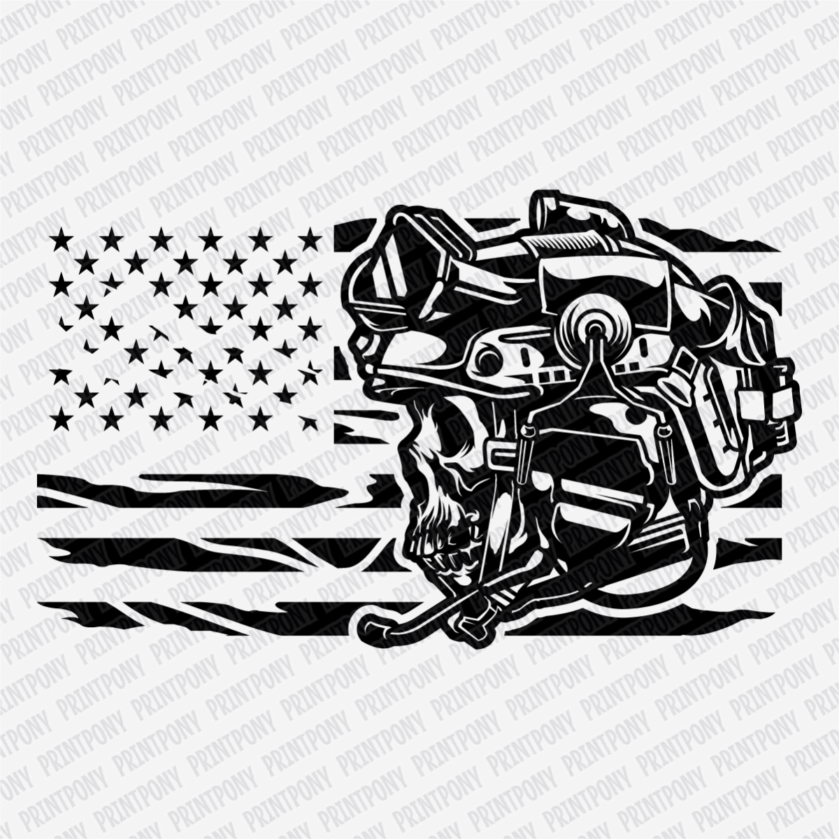 Patriotic Soldier & US Flag DTF Transfer - PrintPony®