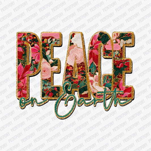 Peace on Earth DTF transfer - PrintPony
