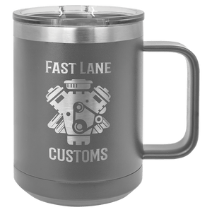 Personalized Custom Engraved 15 oz. Coffee Travel Mugs - Print Pony™