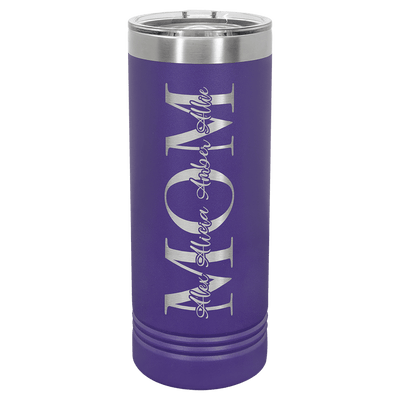 Personalized Custom Engraved 22 oz. Powder - Coated Skinny Tumblers - Print Pony™