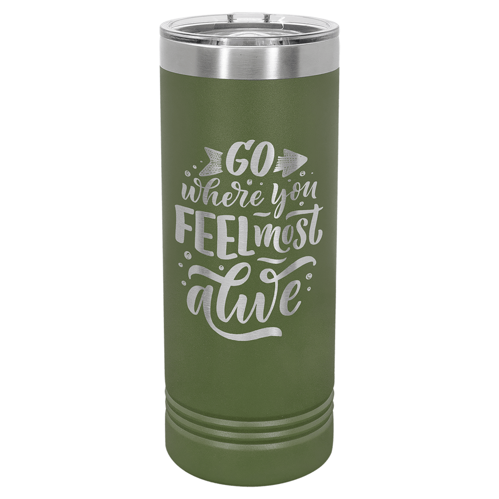 Personalized Custom Engraved 22 oz. Powder - Coated Skinny Tumblers - Print Pony™