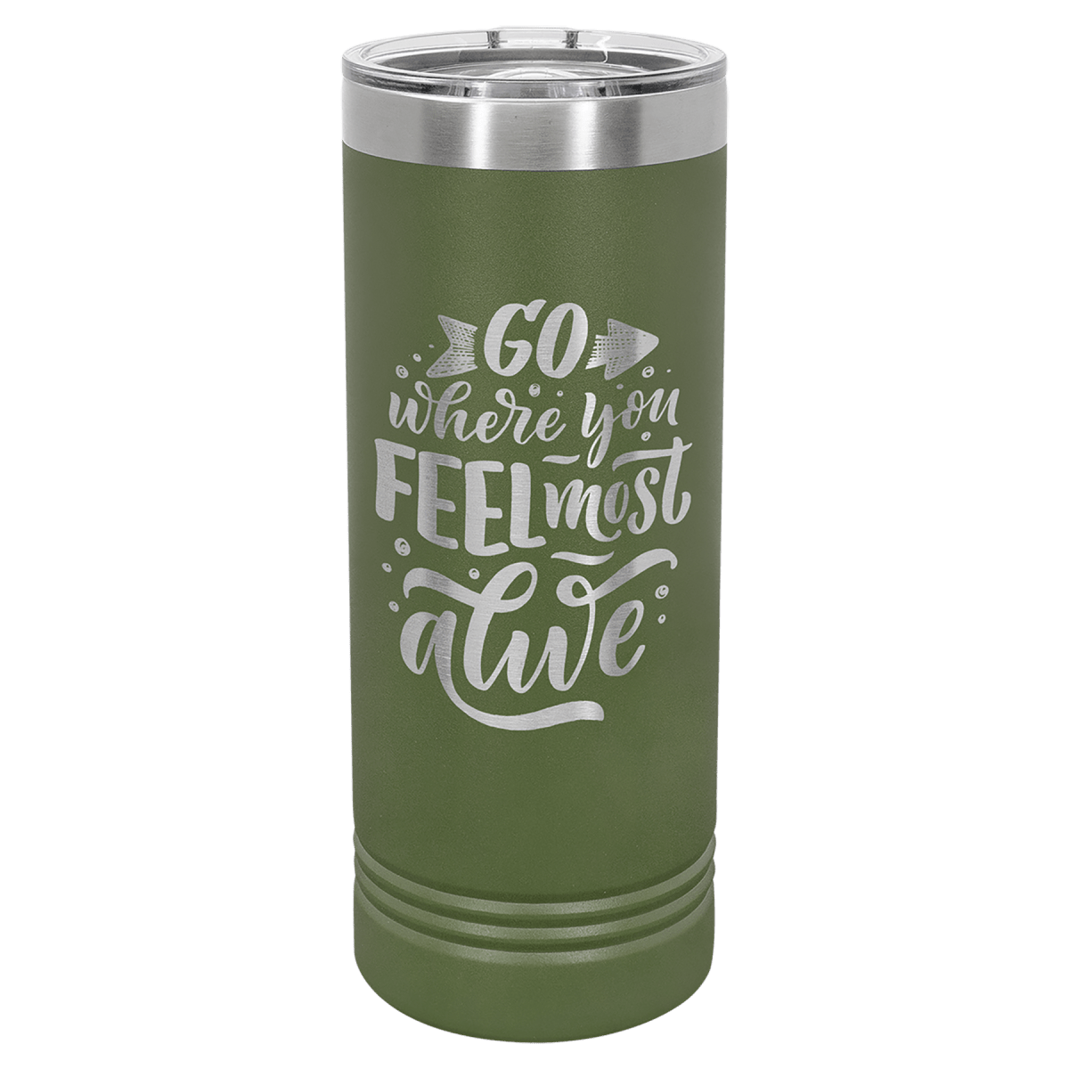 Personalized Custom Engraved 22 oz. Powder - Coated Skinny Tumblers - Print Pony™