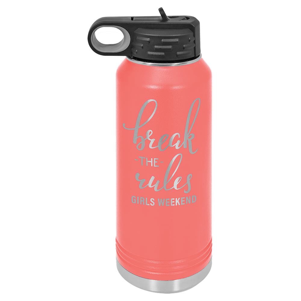 Personalized Custom Engraved Powder Coated Water Bottles 32 oz. - Print Pony™